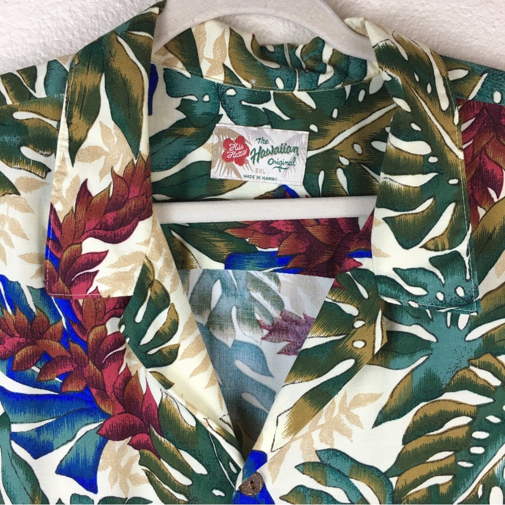 Men's Hawaiian Shirt, Size 3XL, Tropical Graphics, Made in Hawaii by Hilo Hattie - Picture 3 of 10
